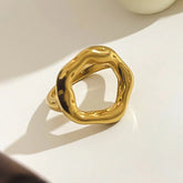 Gold Abstract Wave Ring | Organic Shape Statement Ring | Modern Minimalist Jewelry